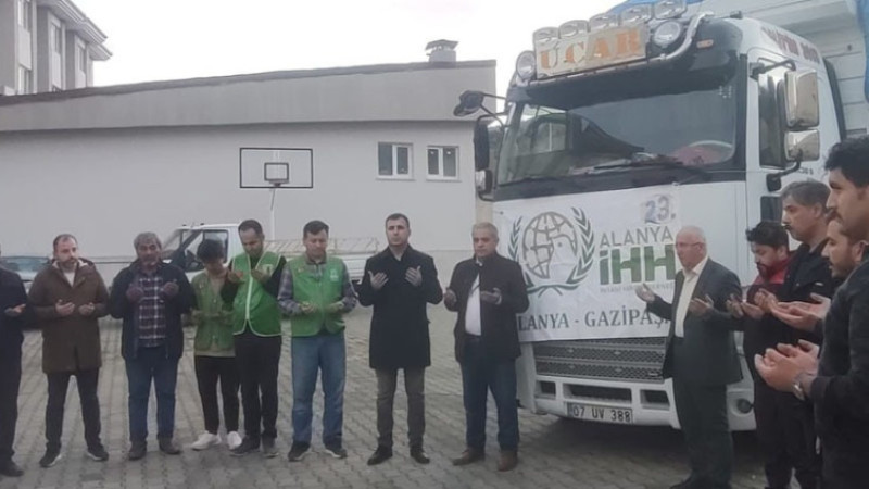 YARDIM TIR’I HATAY’A UĞURLANDI 